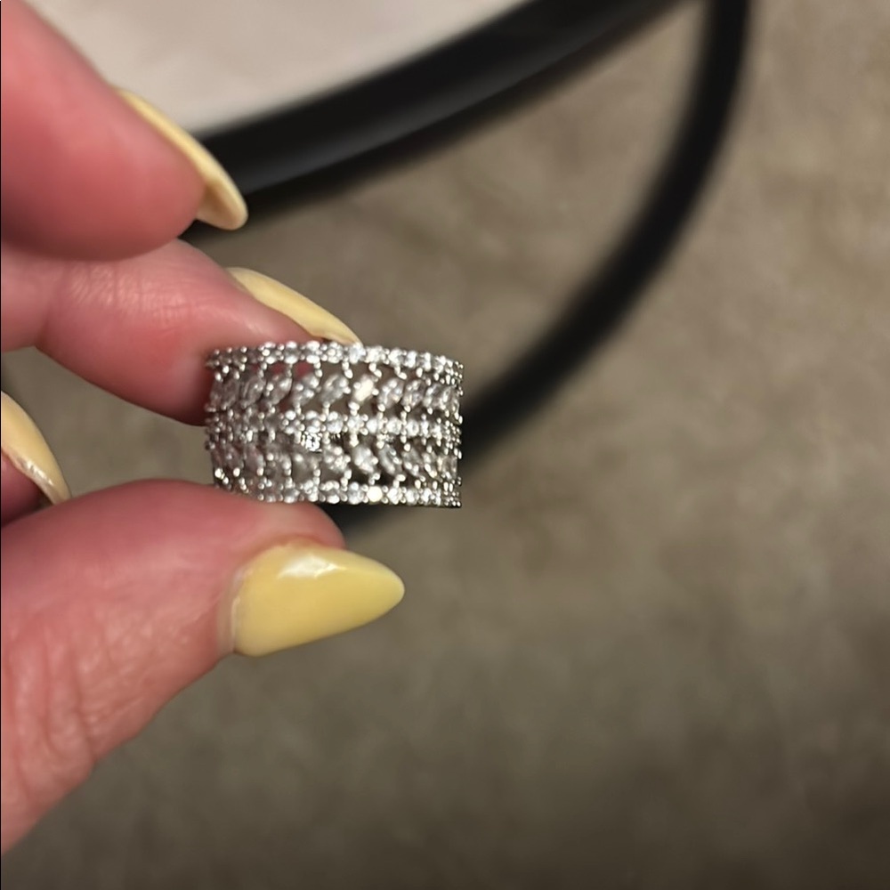 Elegant Silver White Sapphire  Ring